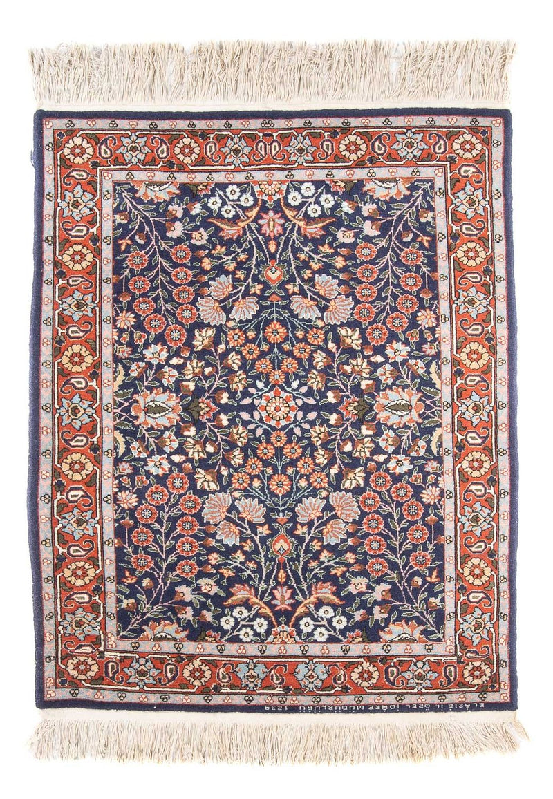 Oosters tapijt - Hereke - 107 x 82 cm - donkerblauw