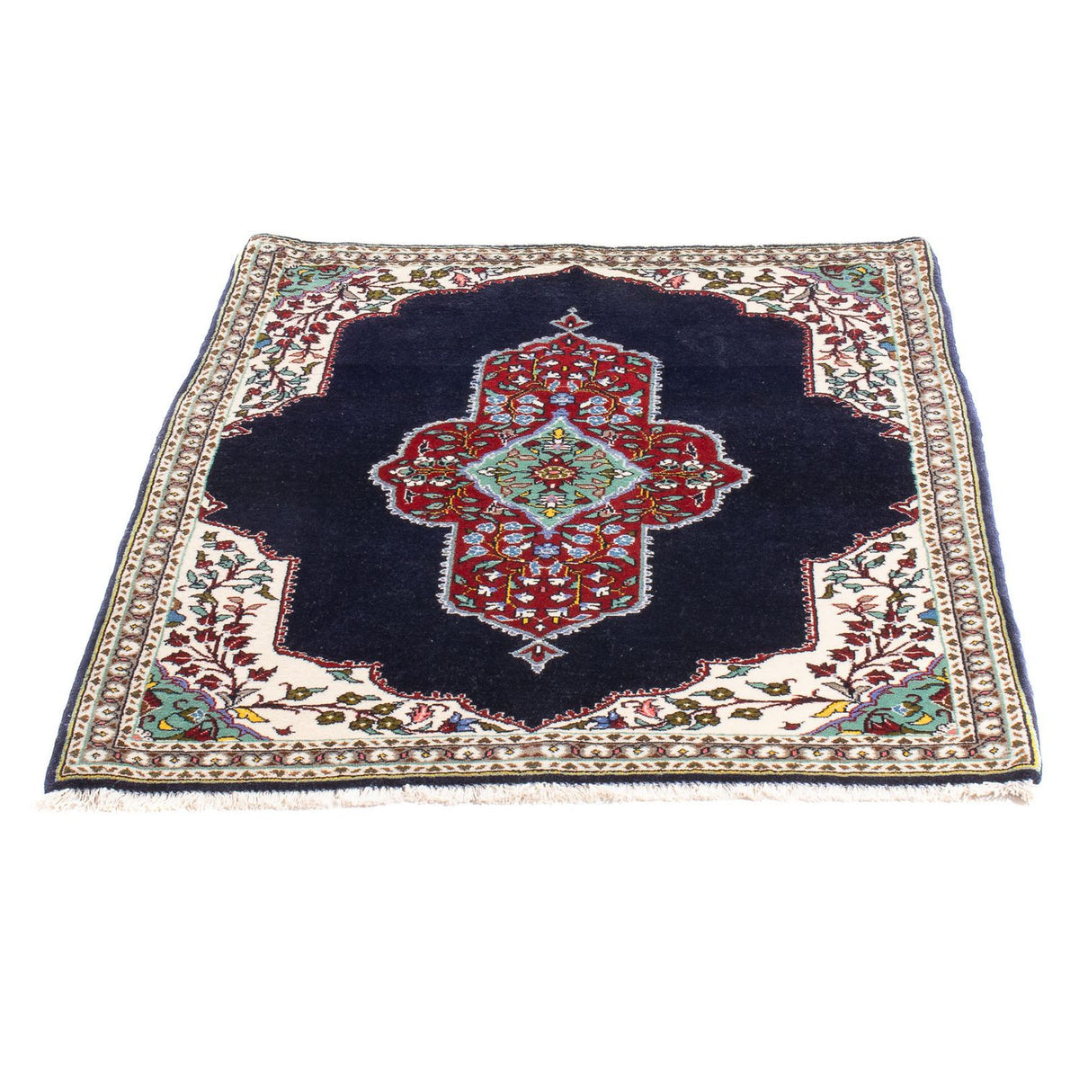 Perzisch tapijt - Tabriz - Royal - 96 x 76 cm - donkerblauw