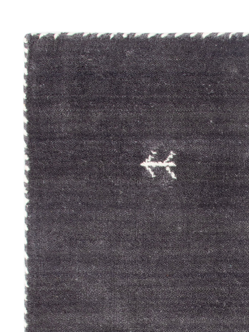 Gabbeh Teppich - Loribaft Softy - 90 x 60 cm - dunkelgrau