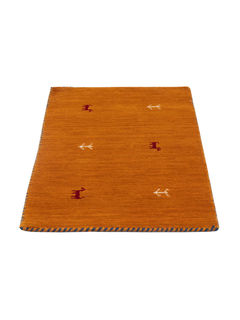 Gabbeh Teppich - Loribaft Softy - 90 x 60 cm - orange