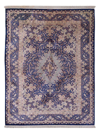 Seidenteppich - Ghom Seide - Premium - 150 x 96 cm - hellblau