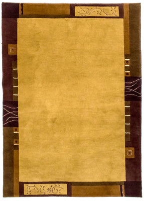 Nepal tapijt - 193 x 143 cm - goud