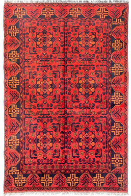 Afghaans tapijt - Kunduz - 190 x 128 cm - licht rood