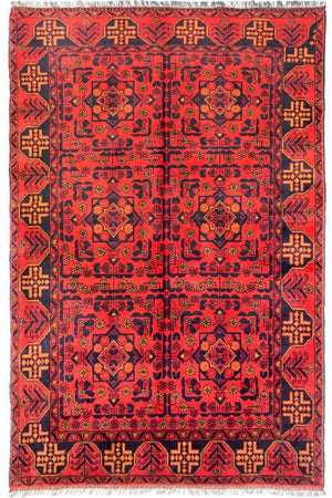 Afghaans tapijt - Kunduz - 190 x 128 cm - licht rood