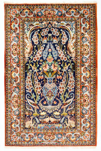 Perzisch tapijt - Isfahan - Premium - 160 x 106 cm - donkerblauw