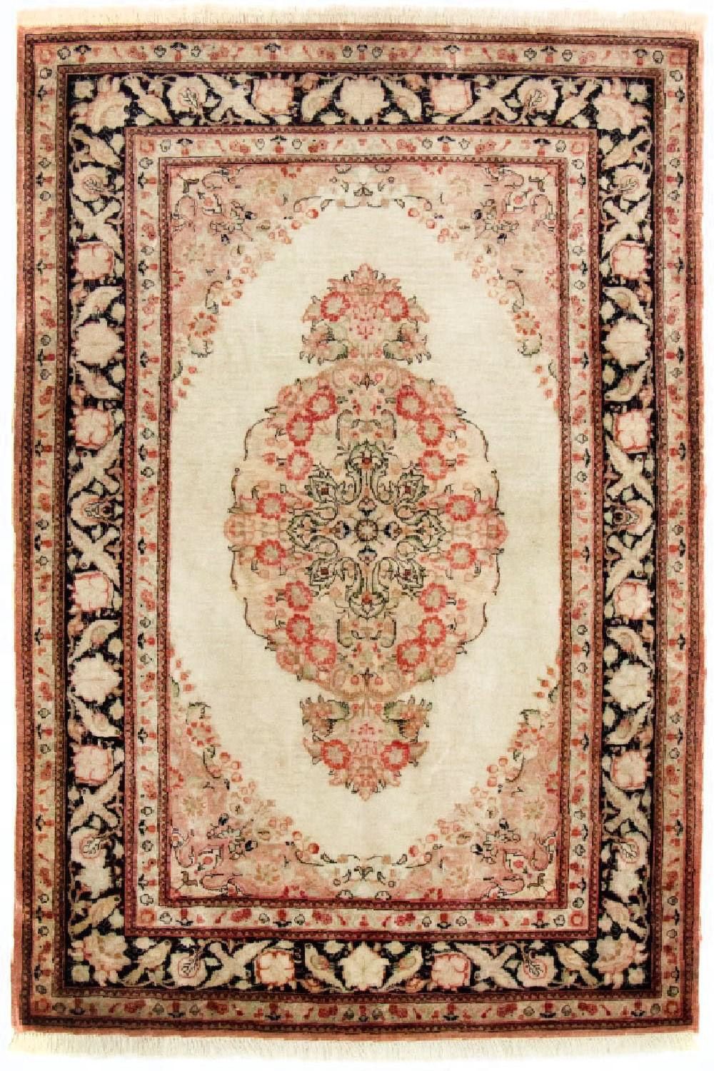Zijden tapijt - Ghom Silk - Premium - 120 x 70 cm - beige