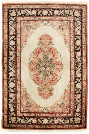 Zijden tapijt - Ghom Silk - Premium - 120 x 70 cm - beige