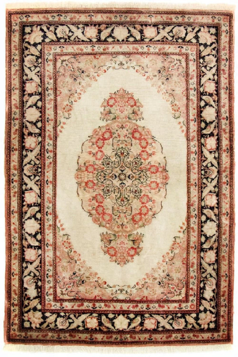 Zijden tapijt - Ghom Silk - Premium - 120 x 70 cm - beige