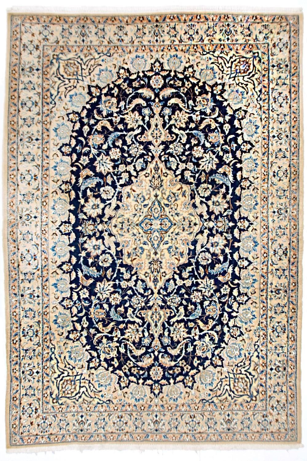 Perzisch tapijt - Nain - Koninklijk - 180 x 116 cm - donkerblauw