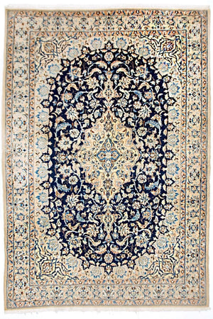 Perzisch tapijt - Nain - Koninklijk - 180 x 116 cm - donkerblauw