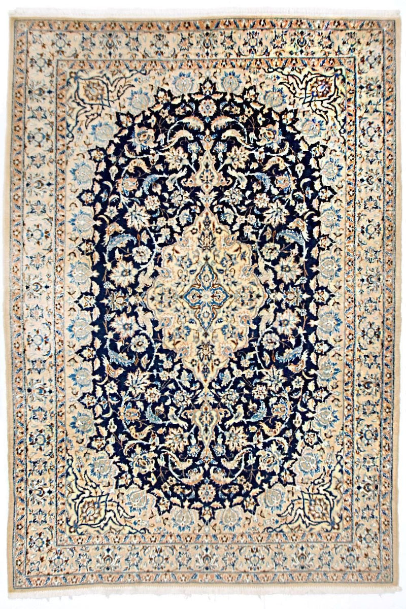 Perzisch tapijt - Nain - Koninklijk - 180 x 116 cm - donkerblauw