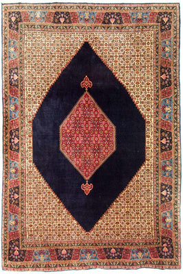 Perzisch tapijt - Bijar - Koninklijk - 315 x 223 cm - donkerblauw