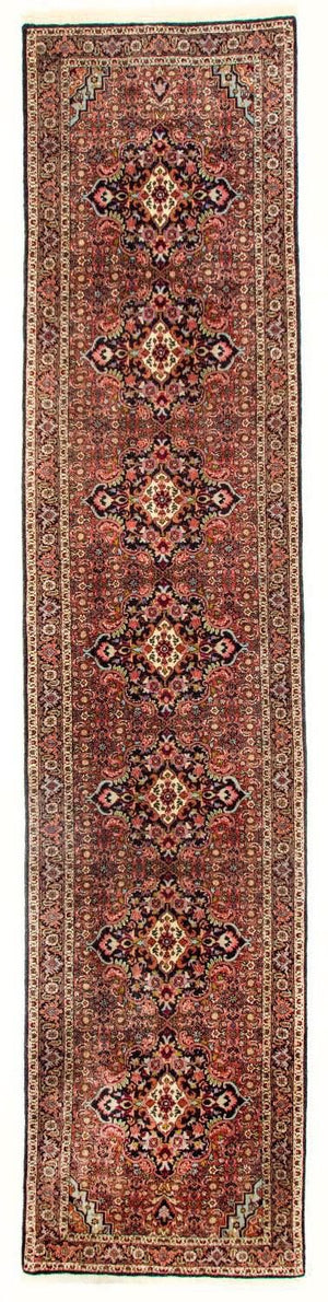 Loper Perzisch tapijt - Bijar - Koninklijk - 397 x 89 cm - rood