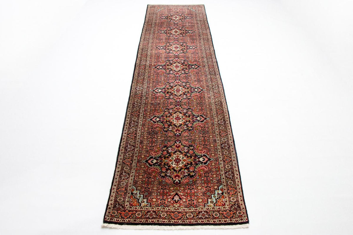 Loper Perzisch tapijt - Bijar - Koninklijk - 397 x 89 cm - rood
