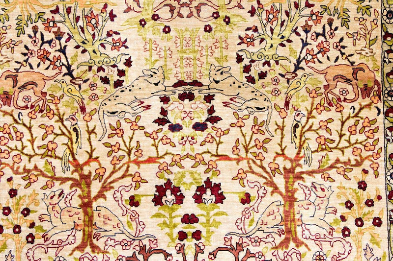 Zijden tapijt - Hereke Silk - Premium - 150 x 92 cm - beige