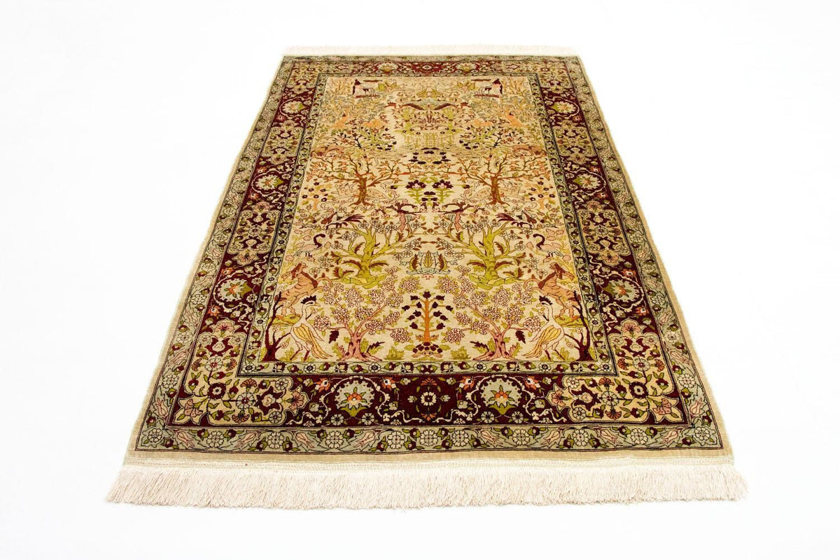 Zijden tapijt - Hereke Silk - Premium - 150 x 92 cm - beige