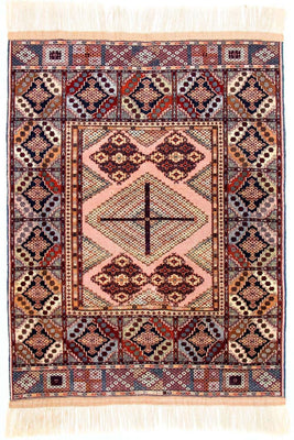 Afghaans tapijt - 140 x 120 cm - roze