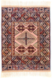 Afghaans tapijt - 140 x 120 cm - roze