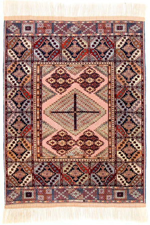 Afghaans tapijt - 140 x 120 cm - roze