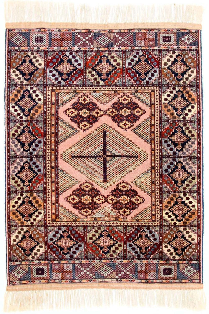 Afghaans tapijt - 140 x 120 cm - roze