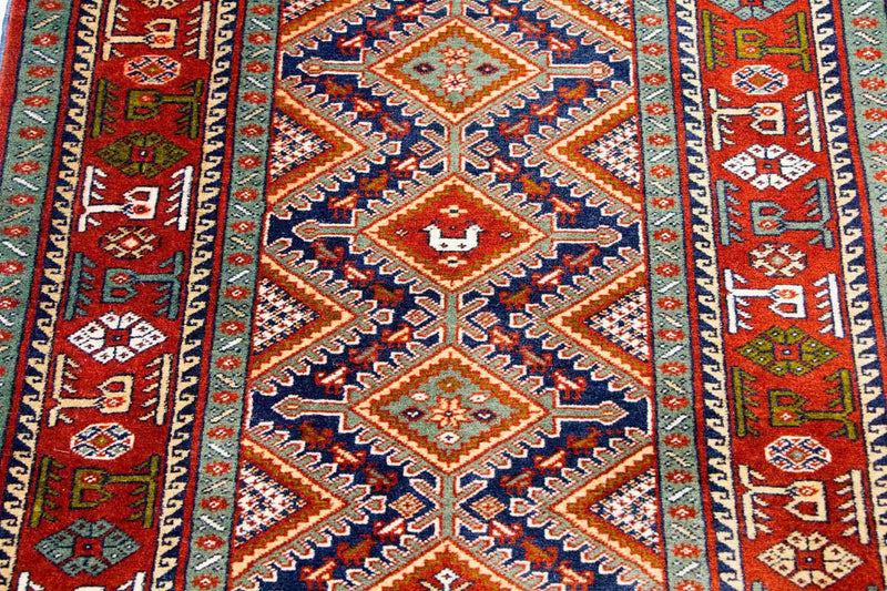 Loper Afghaans tapijt - 194 x 75 cm - rood