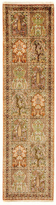Loper Zijden tapijt - Kashmir Silk - 313 x 82 cm - veelkleurig