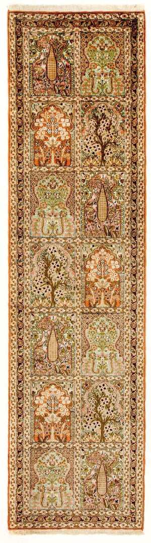 Loper Zijden tapijt - Kashmir Silk - 313 x 82 cm - veelkleurig