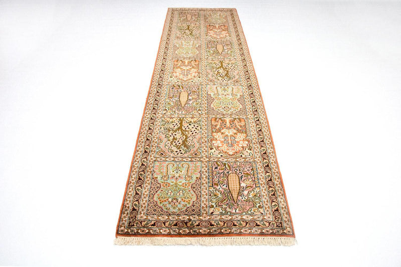 Loper Zijden tapijt - Kashmir Silk - 313 x 82 cm - veelkleurig