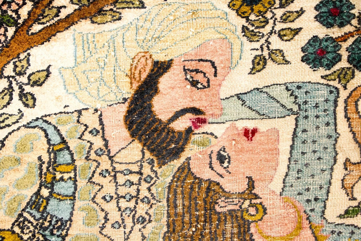 Zijden tapijt - Kashmir Silk - 150 x 92 cm - veelkleurig