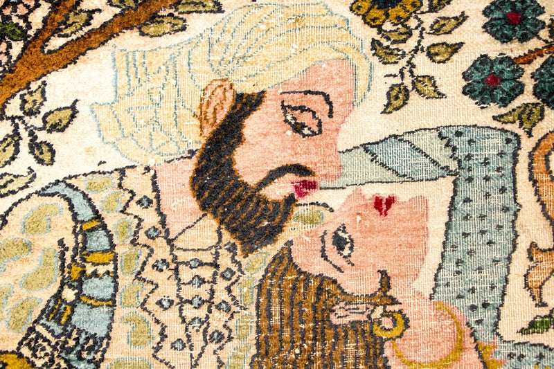 Zijden tapijt - Kashmir Silk - 150 x 92 cm - veelkleurig