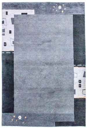 Nepal tapijt - 180 x 124 cm - zilver