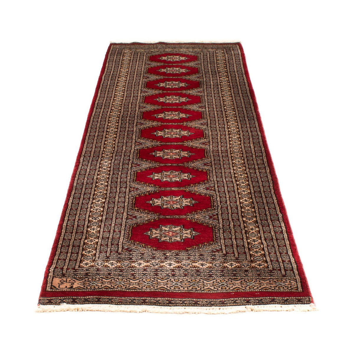 Loper Pakistaans tapijt - 247 x 83 cm - donkerrood