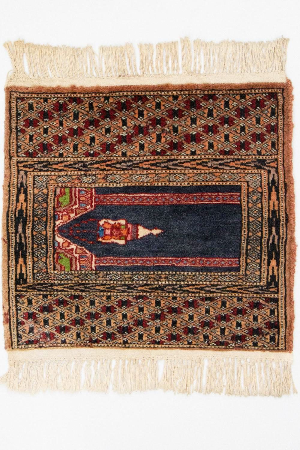 Afghaans tapijt - Bukhara vierkant  - 47 x 44 cm - blauw