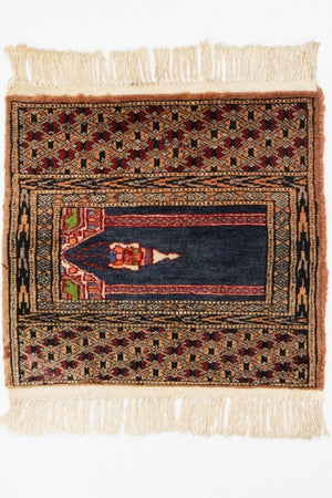 Afghaans tapijt - Bukhara vierkant  - 47 x 44 cm - blauw
