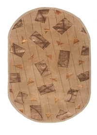 Wollen tapijt ovaal  - 240 x 150 cm - beige