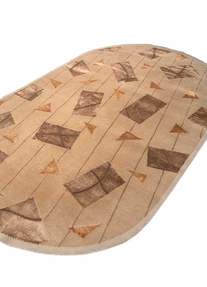 Wollen tapijt ovaal  - 240 x 150 cm - beige