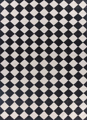 Wollen tapijt - 280 x 182 cm - zwart en wit