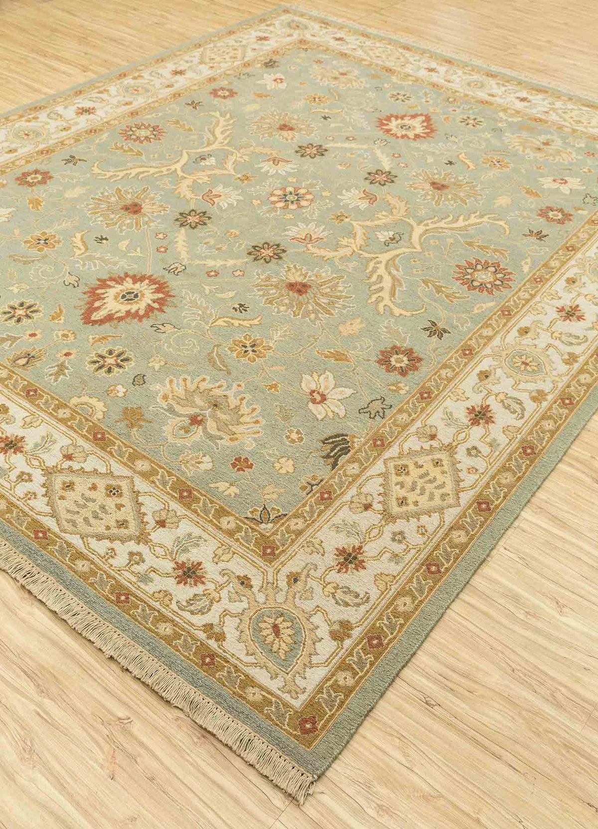 Loper Wollen tapijt - 270 x 90 cm - mintgroen