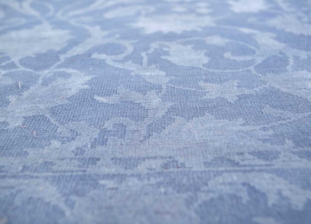 Wollen tapijt - 150 x 75 cm - zee blauw