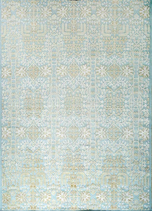 Wollen tapijt - 345 x 300 cm - blauw