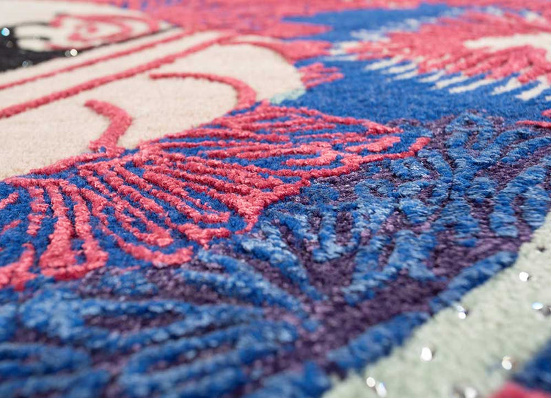 Wollen tapijt - 240 x 120 cm - blauw