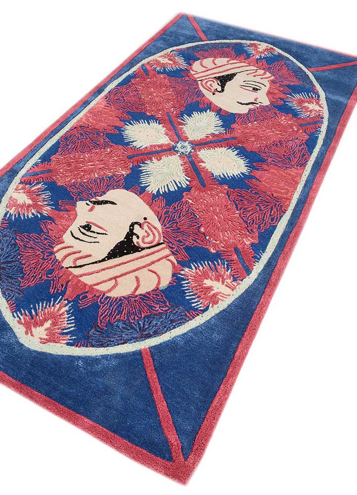 Wollen tapijt - 240 x 120 cm - blauw