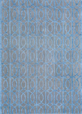 Wollen tapijt - 180 x 120 cm - zee blauw