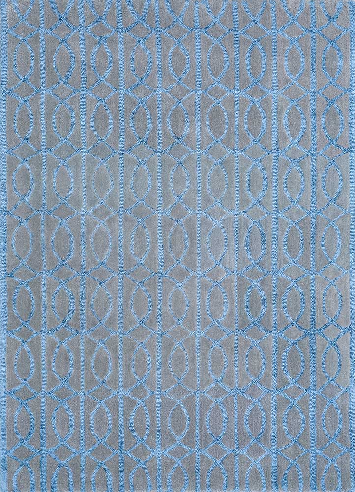 Wollen tapijt - 180 x 120 cm - zee blauw