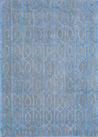Wollen tapijt - 180 x 120 cm - zee blauw