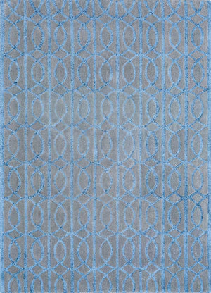 Wollen tapijt - 180 x 120 cm - zee blauw