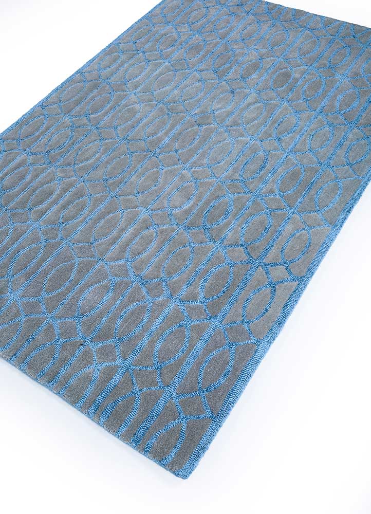 Wollen tapijt - 180 x 120 cm - zee blauw