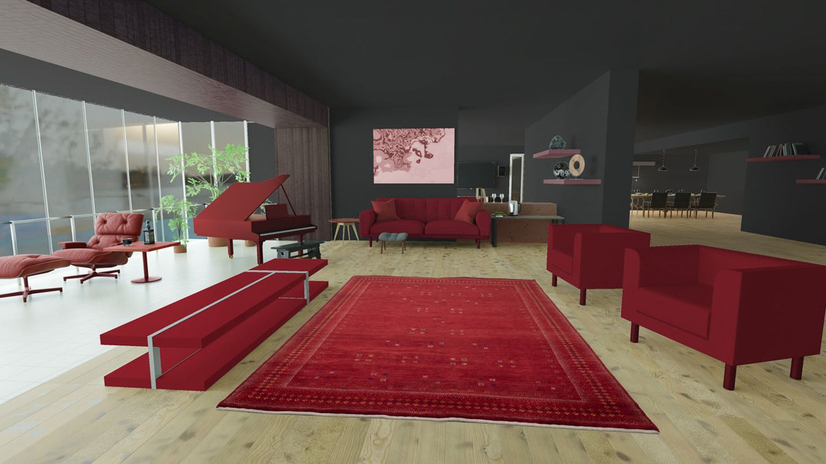 Gabbeh Tapijt - Loribaft Perzisch - 400 x 300 cm - rood