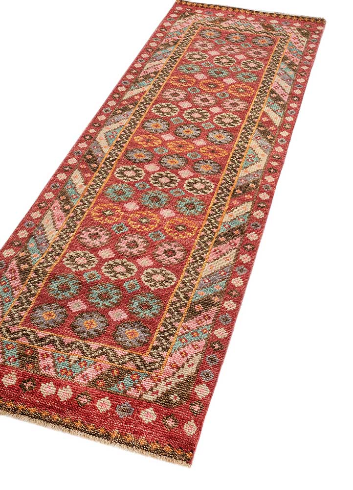 Loper Wollen tapijt - 360 x 90 cm - oranje