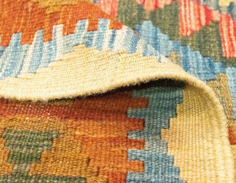 Kelim tapijt - Oosters - 196 x 154 cm - oranje